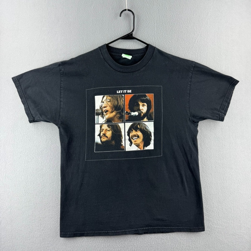 Vintage Beatles Shirt Mens Large 21x27 Band Tee Apple Let It Be Album Cover 2005